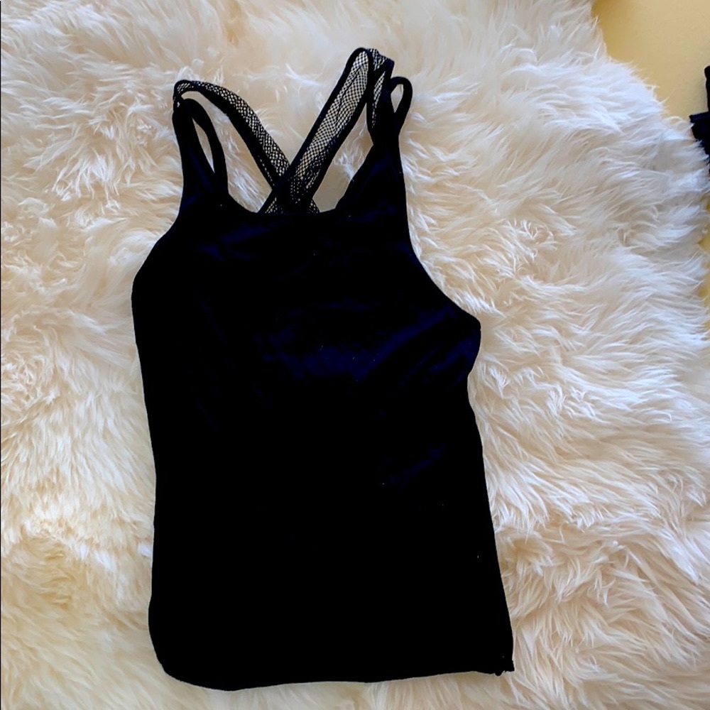 Fabletics tank with crisscross, open back